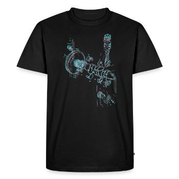 vis, dessin, tournevis, vis, bleu - T-shirt Premium bio Homme - noir - Devant - Nico (187cm)