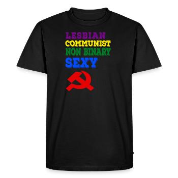 Lesbian communist non binary and sexy - Men's Premium Organic T-Shirt - black - Front - Nico (187cm)