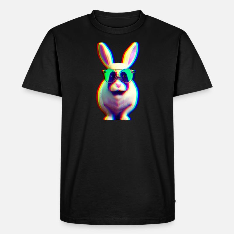 Cool Rabbit - Lapin effet glitch - T-shirt Premium bio Homme - noir