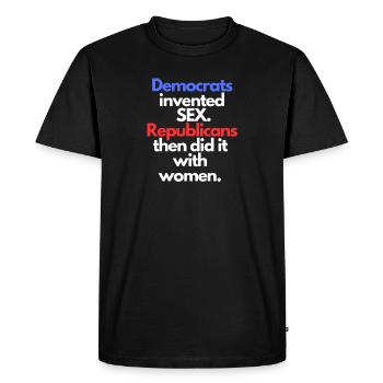 funny Republican slogan - Men's Premium Organic T-Shirt - black - Front - Nico (187cm)