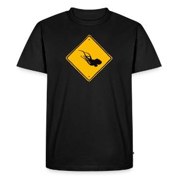 Caution octopus - Men's Premium Organic T-Shirt - black - Front - Nico (187cm)