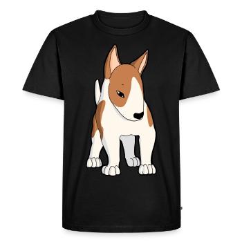 White fawn bull terrier - Men's Premium Organic T-Shirt - black - Front - Nico (187cm)