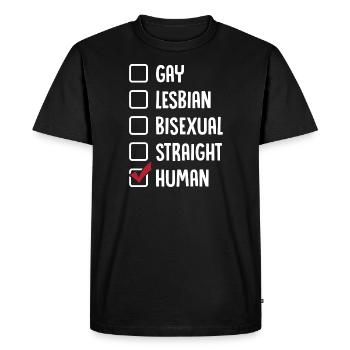 Gay Lesbian Bisexual Straight Human - Men's Premium Organic T-Shirt - black - Front - Nico (187cm)