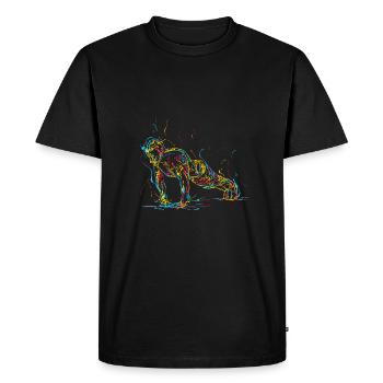 Abstract man doing push up - T-shirt Premium bio Homme - noir - Devant - Nico (187cm)