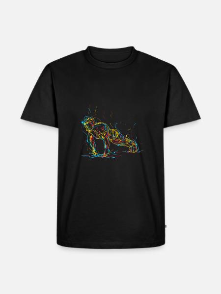 Abstract man doing push-ups - Men's Premium Organic T-Shirt - black