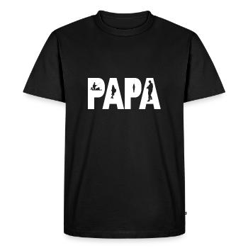Papa ange | Extérieur | Pêche | Fans de pêche | Hobby - T-shirt Premium bio Homme - noir - Devant - Nico (187cm)