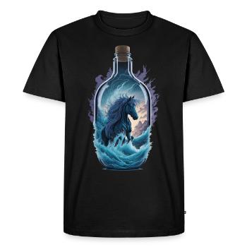 Bouteille de cheval - T-shirt Premium bio Homme - noir - Devant - Nico (187cm)