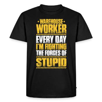 Warehouse logistics specialist warehouse worker warehouse - Men's Premium Organic T-Shirt - black - Front - Nico (187cm)