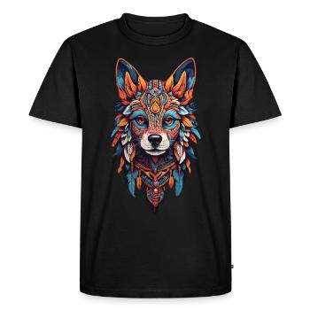 de chien chaman Bohème Design - T-shirt Premium bio Homme - noir - Devant - Nico (187cm)