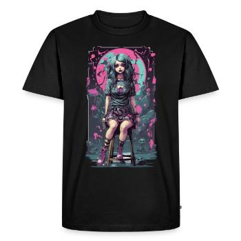 Gothique e-girl Anime Esthétique Dark Magic - T-shirt Premium bio Homme - noir - Devant - Nico (187cm)
