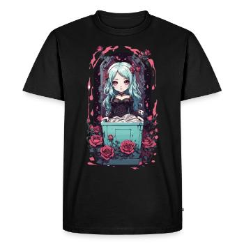 Anime Goth Chibi Vampire egirl Kawaii Design - Men's Premium Organic T-Shirt - black - Front - Nico (187cm)