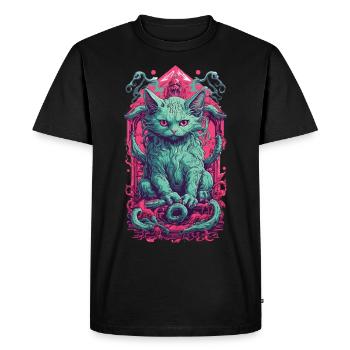 Creepy Demons Cat Halloween Underworld Design - Men's Premium Organic T-Shirt - black - Front - Nico (187cm)