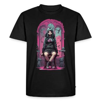 Esthétique Goth Girl Anime Occulte et Sombre - T-shirt Premium bio Homme - noir - Devant - Nico (187cm)
