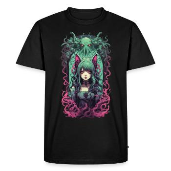 Kemonomimi Goth Cat Girl Occult Otaku Egirl - Men's Premium Organic T-Shirt - black - Front - Nico (187cm)