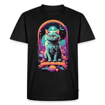 Gothic Pastel Cats Magical Night Design - Men's Premium Organic T-Shirt - black - Front - Nico (187cm)