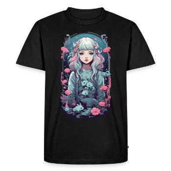 Pastel Goth Anime Underwater Gothic Girl - Men's Premium Organic T-Shirt - black - Front - Nico (187cm)