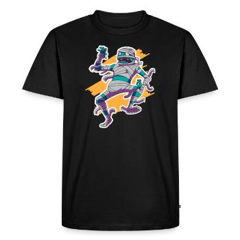 Creepy Funny Mummy Halloween Design Adulte - T-shirt Premium bio Homme - noir - Devant - Nico (187cm)