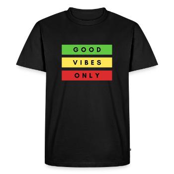 Good Vibes only rasta dancehall jamaika chillen - T-shirt Premium bio Homme - noir - Devant - Nico (187cm)