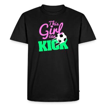 Soccer women's soccer kick girls girlpower - Men's Premium Organic T-Shirt - black - Front - Nico (187cm)