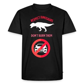 Respect dinosaurs don't burn them - Men's Premium Organic T-Shirt - black - Front - Nico (187cm)