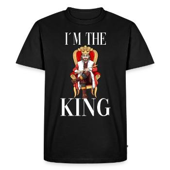 Je suis le roi - T-shirt Premium bio Homme - noir - Devant - Nico (187cm)