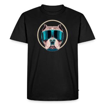 Pitbull Dog Terrier futuriste - T-shirt Premium bio Homme - noir - Devant - Nico (187cm)
