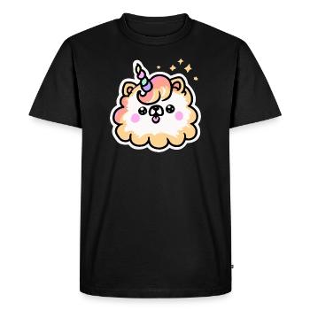 Unicorn Pomeranian Dog Dog Gift Retro - Men's Premium Organic T-Shirt - black - Front - Nico (187cm)