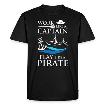 Capitaine Pirates - T-shirt Premium bio Homme - noir - Devant - Nico (187cm)