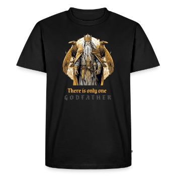 Odin mit seinen Raben „There is only one godfather - Männer Premium Bio T-Shirt - Schwarz - Vorne - Nico (187cm)