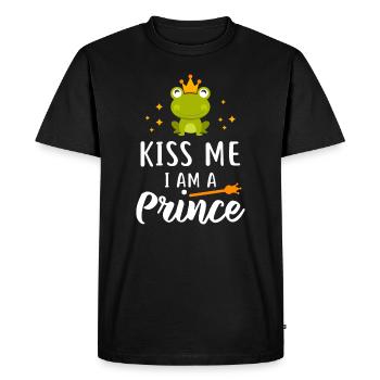 Embrasse-moi, je suis un prince - T-shirt Premium bio Homme - noir - Devant - Nico (187cm)