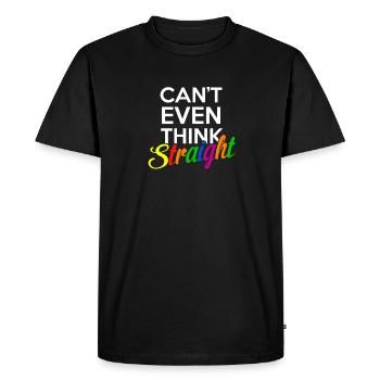 Pensée normale lesbienne gay disant tout droit - T-shirt Premium bio Homme - noir - Devant - Nico (187cm)