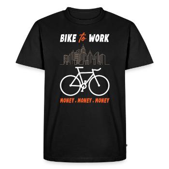Vélo au travail Argent Argent Argent - T-shirt Premium bio Homme - noir - Devant - Nico (187cm)