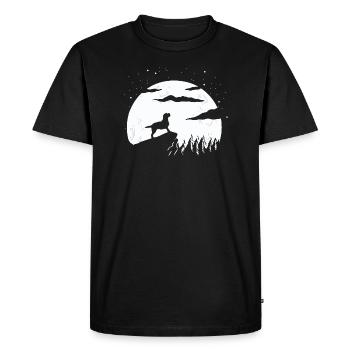 Border Terrier Moon - Men's Premium Organic T-Shirt - black - Front - Nico (187cm)