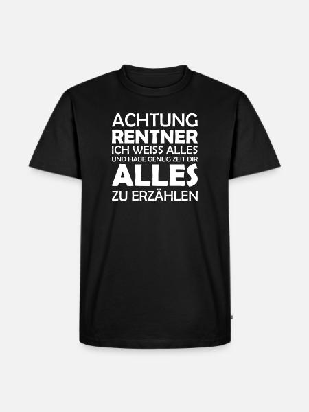Ruhestand Rentner Rente Pension - Männer Premium Bio T-Shirt - Schwarz