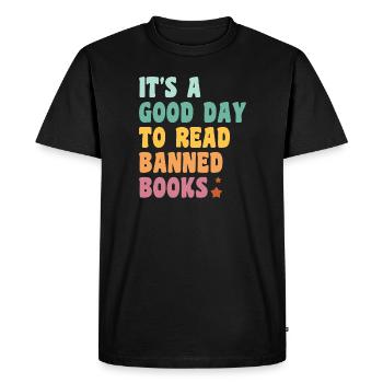 Books Book Reading Reading Bookworm Bookworm Bookaholic - Men's Premium Organic T-Shirt - black - Front - Nico (187cm)