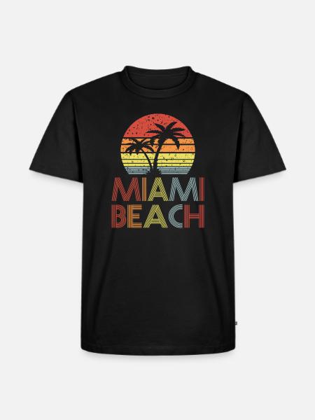 Miami Beach - Männer Premium Bio T-Shirt - Schwarz