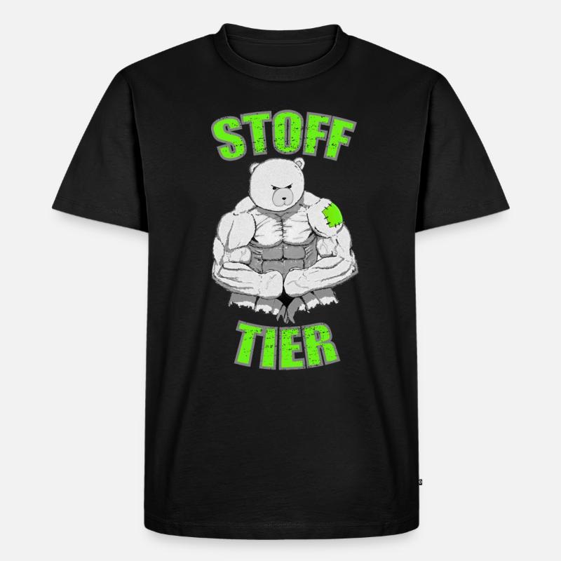 Männer Stofftier - Männer Premium Bio T-Shirt - Schwarz