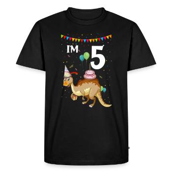 Paleontology Teacher and Parasaurolophus Motif - Men's Premium Organic T-Shirt - black - Front - Nico (187cm)