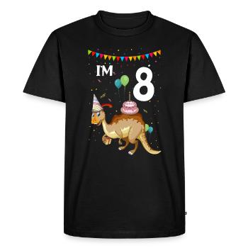 Paleontology Teacher and Parasaurolophus Motif - Men's Premium Organic T-Shirt - black - Front - Nico (187cm)