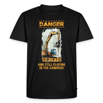 Bagger Excavator 50 Years 50 Jahre Geburtstag - Men's Premium Organic T-Shirt - black - Front - Nico (187cm)