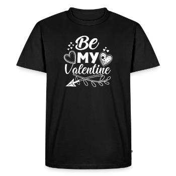 Be my Valentine - Cadeau de Saint-Valentin - T-shirt Premium bio Homme - noir - Devant - Nico (187cm)