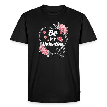 Be my Valentine - Cadeau de Saint-Valentin - T-shirt Premium bio Homme - noir - Devant - Nico (187cm)