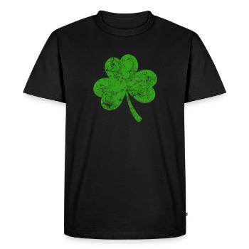 Trèfle - Saint-Patrick - Irlande - T-shirt Premium bio Homme - noir - Devant - Nico (187cm)