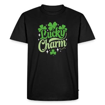Porte-bonheur - Saint-Patrick - Irlande - T-shirt Premium bio Homme - noir - Devant - Nico (187cm)