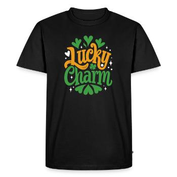 Porte-bonheur - Saint-Patrick - Irlande - T-shirt Premium bio Homme - noir - Devant - Nico (187cm)