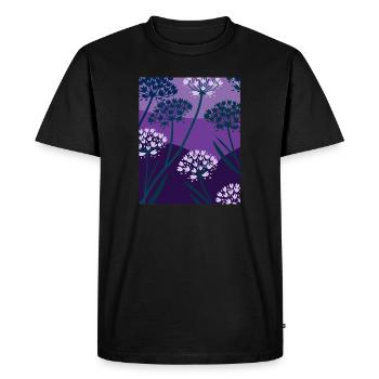 Fleurs, Plantes, Fleurs - Violet - T-shirt Premium bio Homme - noir - Devant - Nico (187cm)