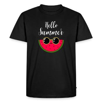 Bonjour la pastèque d'été - T-shirt Premium bio Homme - noir - Devant - Nico (187cm)