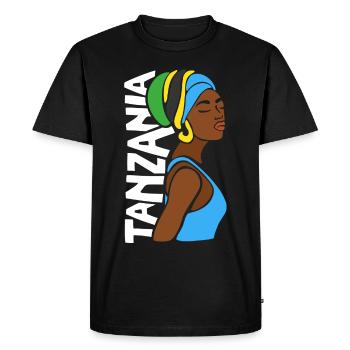 Tanzanie Drapeau tanzanien Afrique Souvenir ethnique - T-shirt Premium bio Homme - noir - Devant - Nico (187cm)