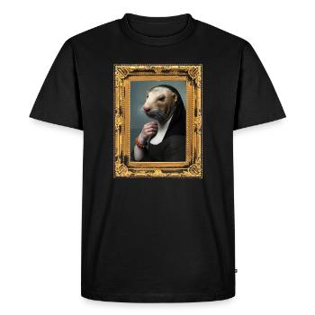 Loutre Perle Bracelet Peinture Art Jan Vermeer - T-shirt Premium bio Homme - noir - Devant - Nico (187cm)