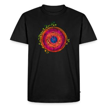 Disque musique Partition rétro Basse Vintage DJ - T-shirt Premium bio Homme - noir - Devant - Nico (187cm)